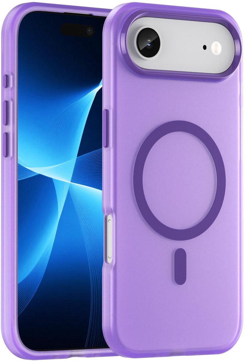 Mobigear Hoesje geschikt voor Apple iPhone Air MagSafe Telefoonhoesje Hardcase | Mobigear Shockproof Backcover | Geschikt voor MagSafe | Geschikt voor Draadloos Opladen met Magnetische Ring | Geschikt voor MagSafe Case - Paars