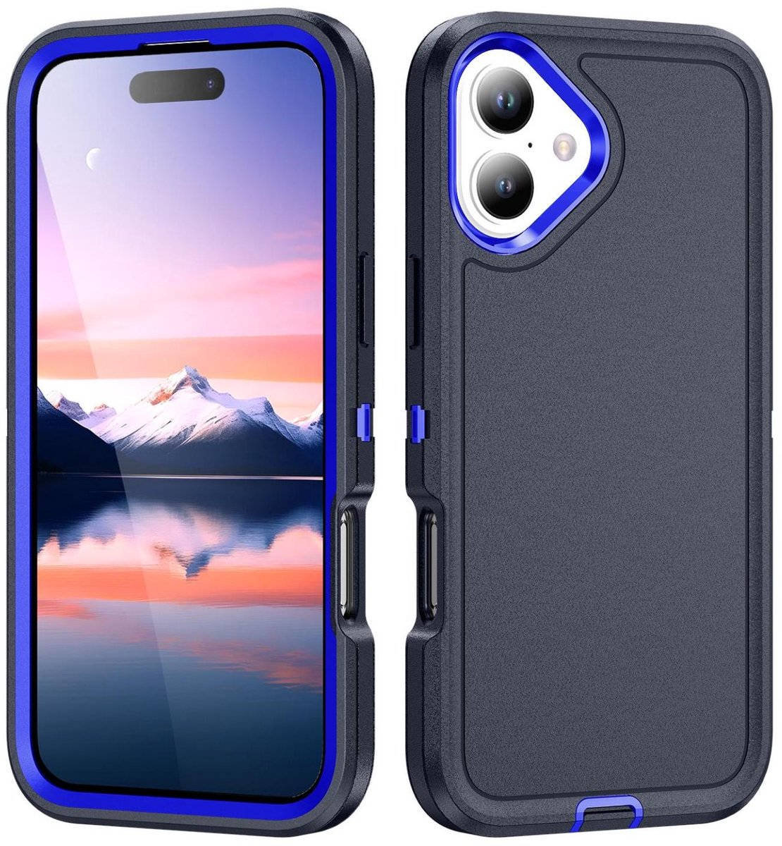 Mobigear Hoesje geschikt voor Apple iPhone 17 Telefoonhoesje Hardcase | Mobigear Rugged Backcover Shockproof | Schokbestendig iPhone 17 Telefoonhoesje | Anti Shock Proof - Blauw