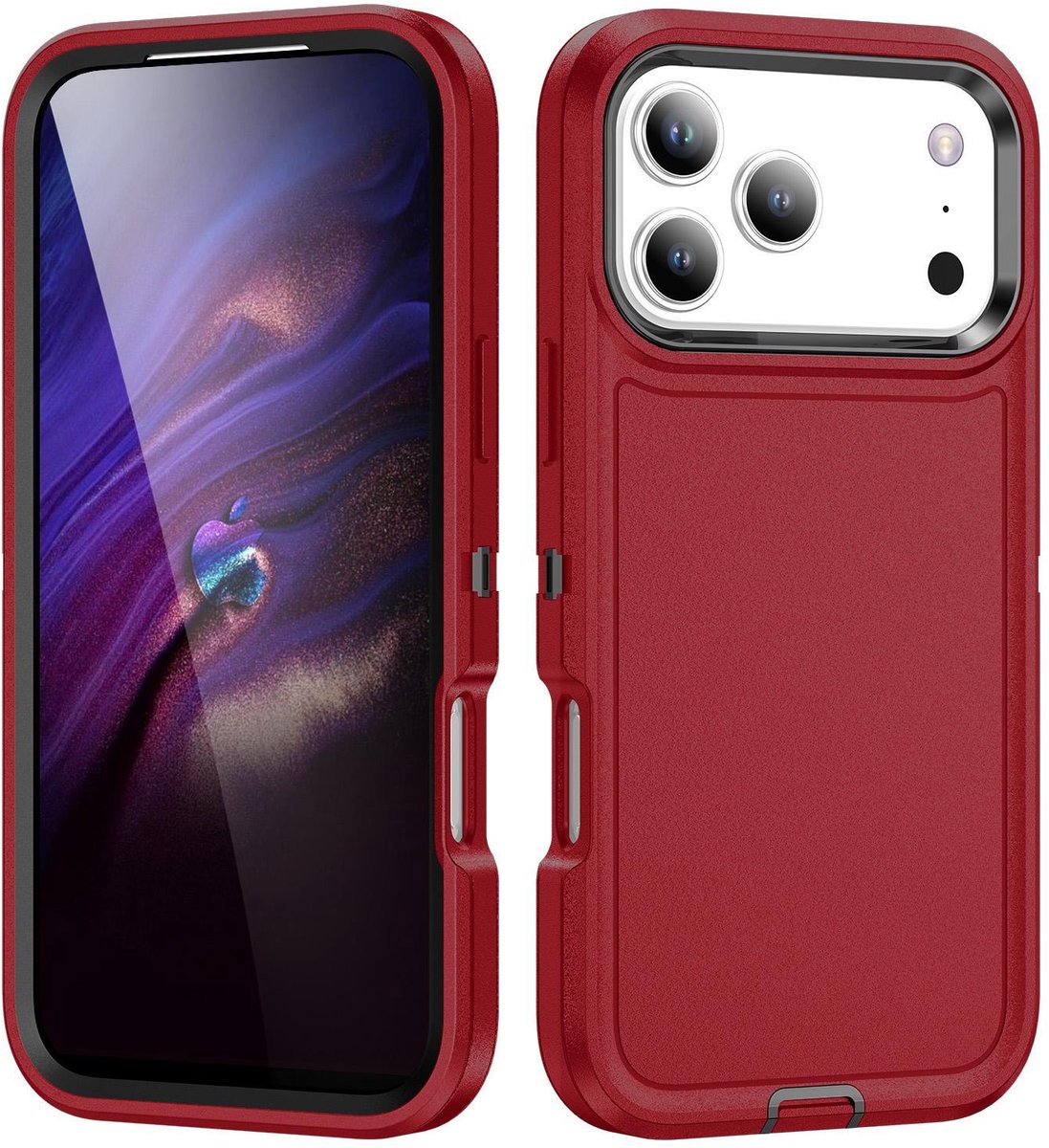 Mobigear Hoesje geschikt voor Apple iPhone 17 Pro Telefoonhoesje Hardcase | Mobigear Rugged Backcover Shockproof | Schokbestendig iPhone 17 Pro Telefoonhoesje | Anti Shock Proof - Rood