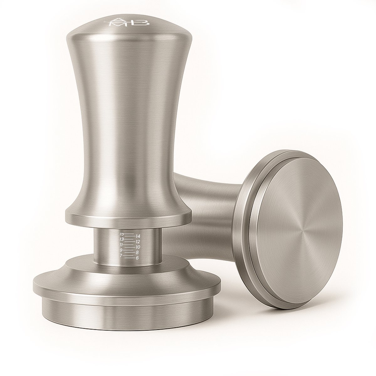 Adore Maison Barista Tamper Pro – 51 mm – Zilver – Koffieverdeler met Vering voor Espresso – Premium Koffiestamper voor Consistente Extractie en Perfecte Smaak