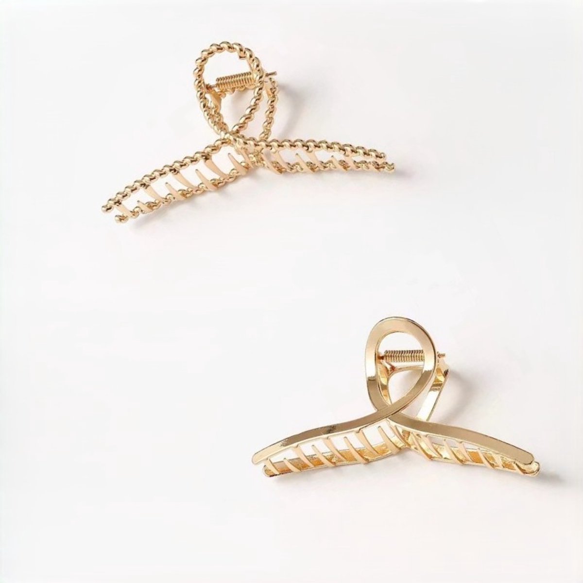 2 Stuks Haarclips – Haarklem - Haarklemmen Dames - Bananenklem - Haarspeld – goud -LOUZIR
