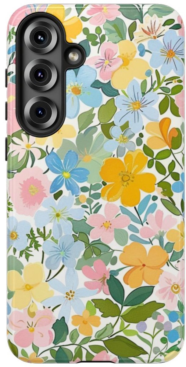Vrolijk Pastel Bloemenpatroon – Telefoonhoesje Geschikt voor Samsung Galaxy S25 Plus