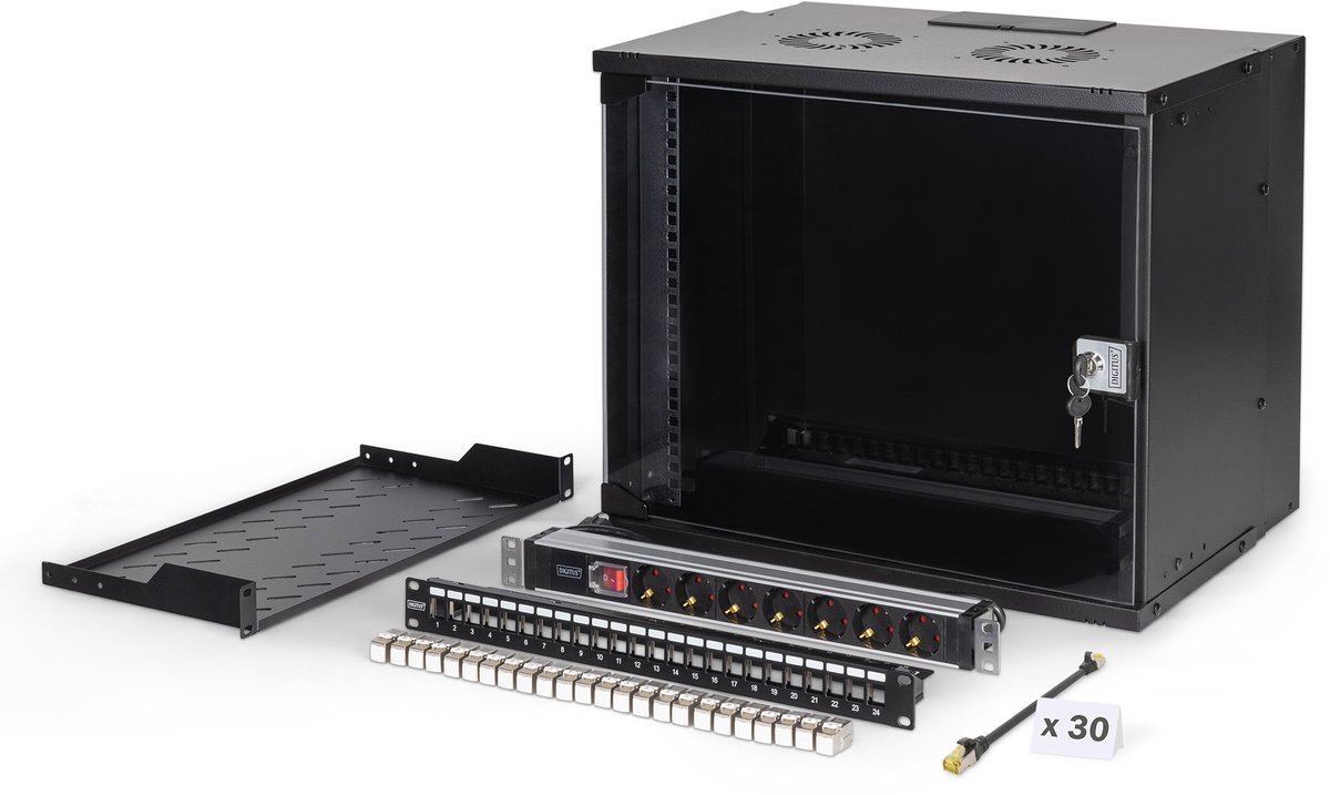 Digitus 19 Pouces Pack Réseau Armoire 9U et Équipement