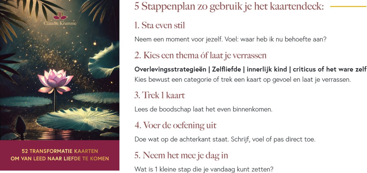 Kaartendeck van Leed naar Liefde