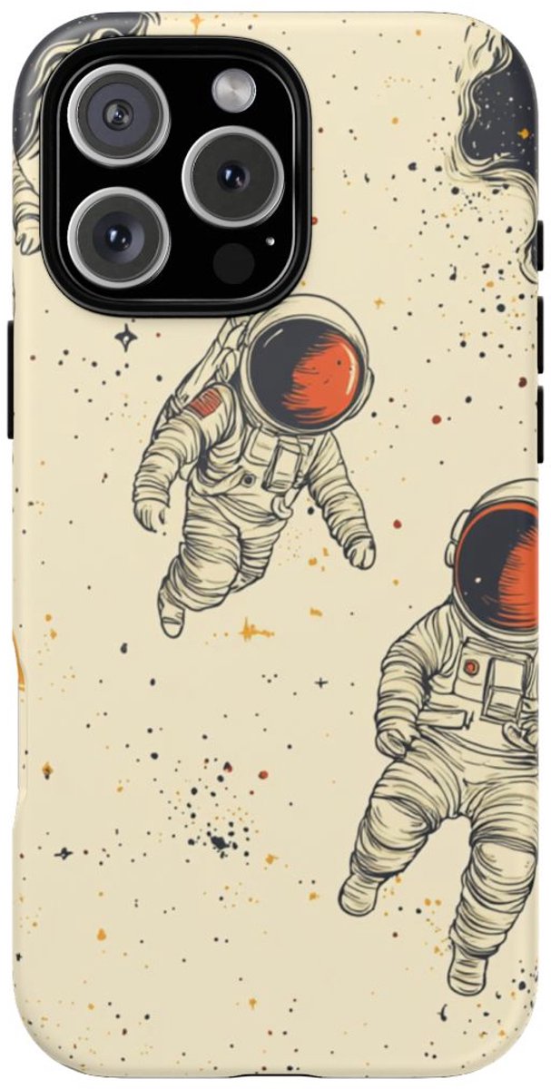 Astronauten in de Ruimte Patroon – Telefoonhoesje Geschikt voor iPhone 16 Pro Max