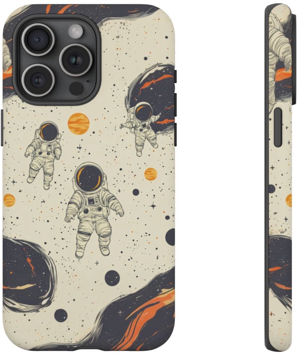 Astronauten en Ruimtefiguren Patroon – Telefoonhoesje Geschikt voor iPhone 15 Pro Max