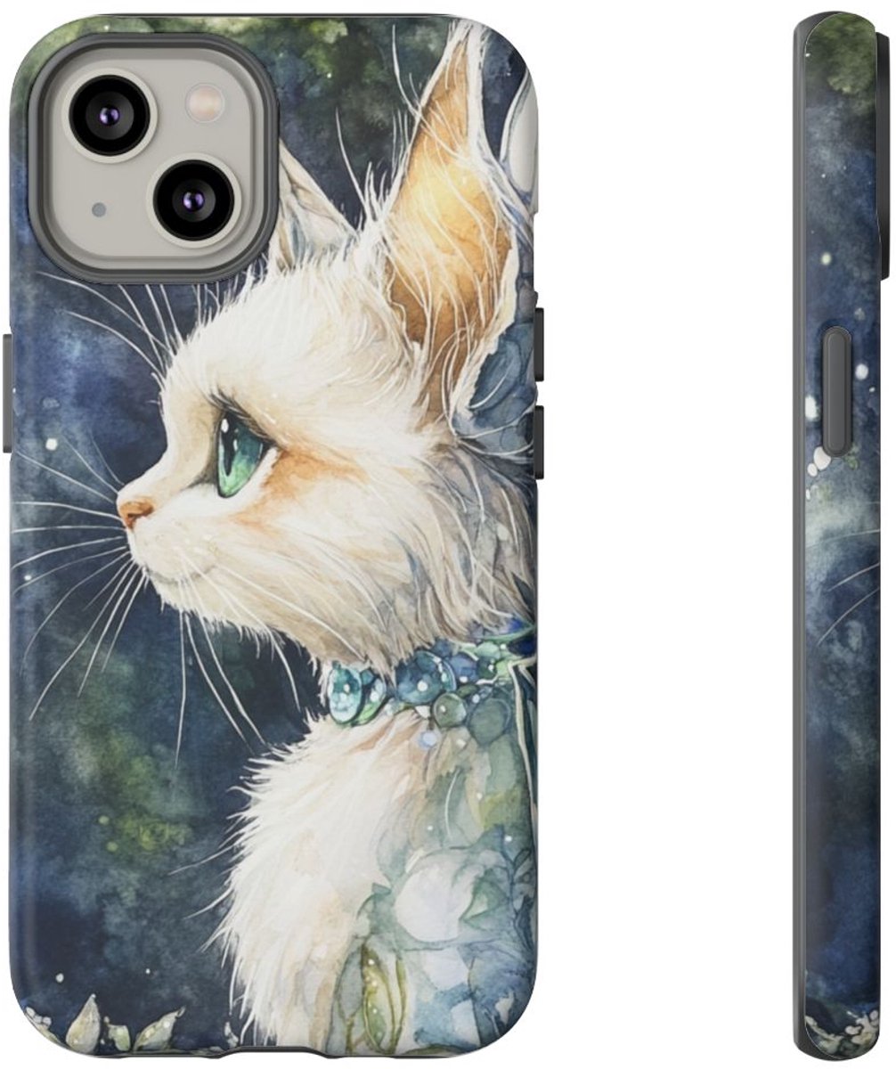 Aquarel Sprookjeskat met Vleugels – Telefoonhoesje Geschikt voor iPhone 14