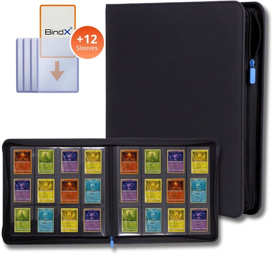 Toploaders Kaartenalbum voor 360 kaarten, 9 vakken, bescherming, zonder ringen, compatibel met toploaders, 7,6 x 10,2 cm, voor sport, voetbal, TCG (zwart Toploaders Kaartenalbum voor 360 kaarten, 9 vakken, bescherming, zonder ringen, compatibel met toploaders, 7,6 x 10,2 cm, voor sport, voetbal, TCG (zwart