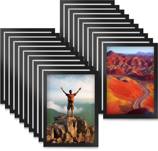 Cadre photo magnétique A4 - Flexible et autocollant - Set de 20