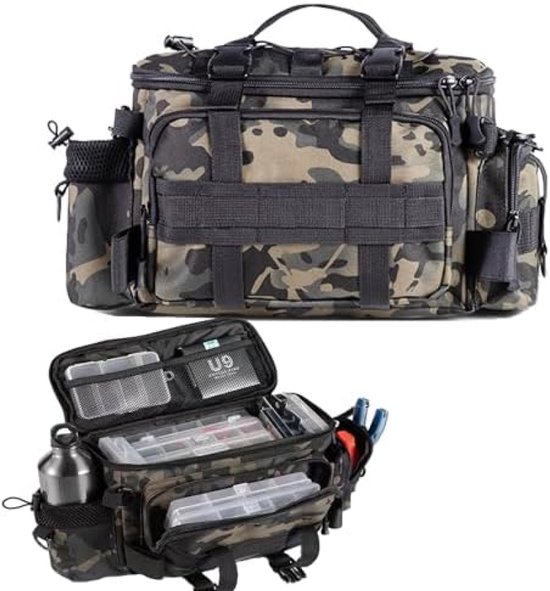 Visrugzak - Geschikt Voor Het Opbergen Van Hengels - Vis Tas Sporttas Rugzak Weekentas Leger Groen Multifunctionele Hengeltas 123 34cm 600d Oxford Doek