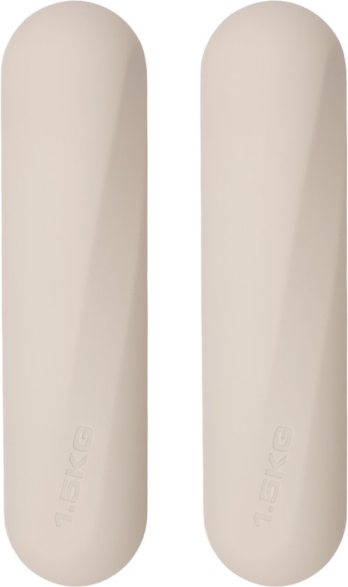 Handgewichten 1.5 kg per stuk - Pilates Gewichten - Dumbells 3 kg - Lichte Dumbells - Workout Gewichten - Thuis Sporten - Inclusief opbergetui - Beige