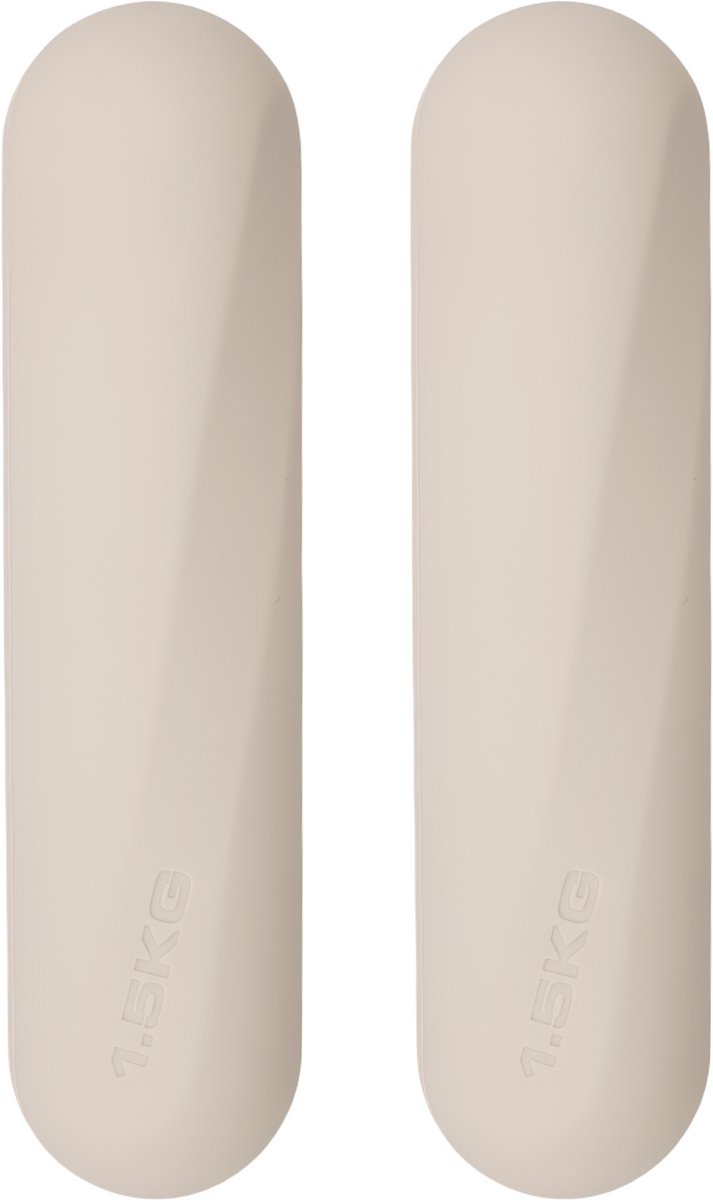 Handgewichten 1.5 kg per stuk - Pilates Gewichten - Dumbells 3 kg - Lichte Dumbells - Workout Gewichten - Thuis Sporten - Inclusief opbergetui - Beige