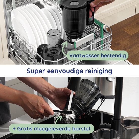 Safecourt Kitchen Sapcentrifuge - Slowjuicer voor Groenten & Fruit - XXL Vulopening - Krachtige motor - Zwart van Safecourt Kitchen — afbeelding 5
