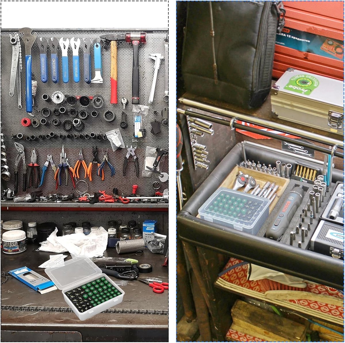 Batterij-organizer, 40 x 27 x 9 cm, EVA-waterdichte