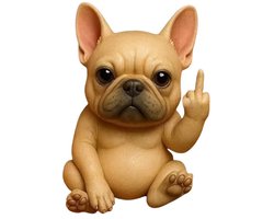 Hond Middelvinger Beeld - Cadeau - Grappig - Chihuahua - Franse Bulldog