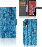 Magnet Case Samsung Galaxy Xcover 5 | Xcover 5 Enterprise Edition Telefoonhoesje Wood Blue