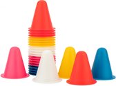 Set de cônes Nijdam Mini Slalom - 8 cm - 5x5 couleurs - Rouge / Wit/ Jaune / Blauw/ Rose