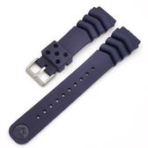 22mm Rubber Siliconen horlogeband Blauw passend op Seiko Citizen 22 mm Bandaanzet armband Bandje - Horlogebandje horlogeband