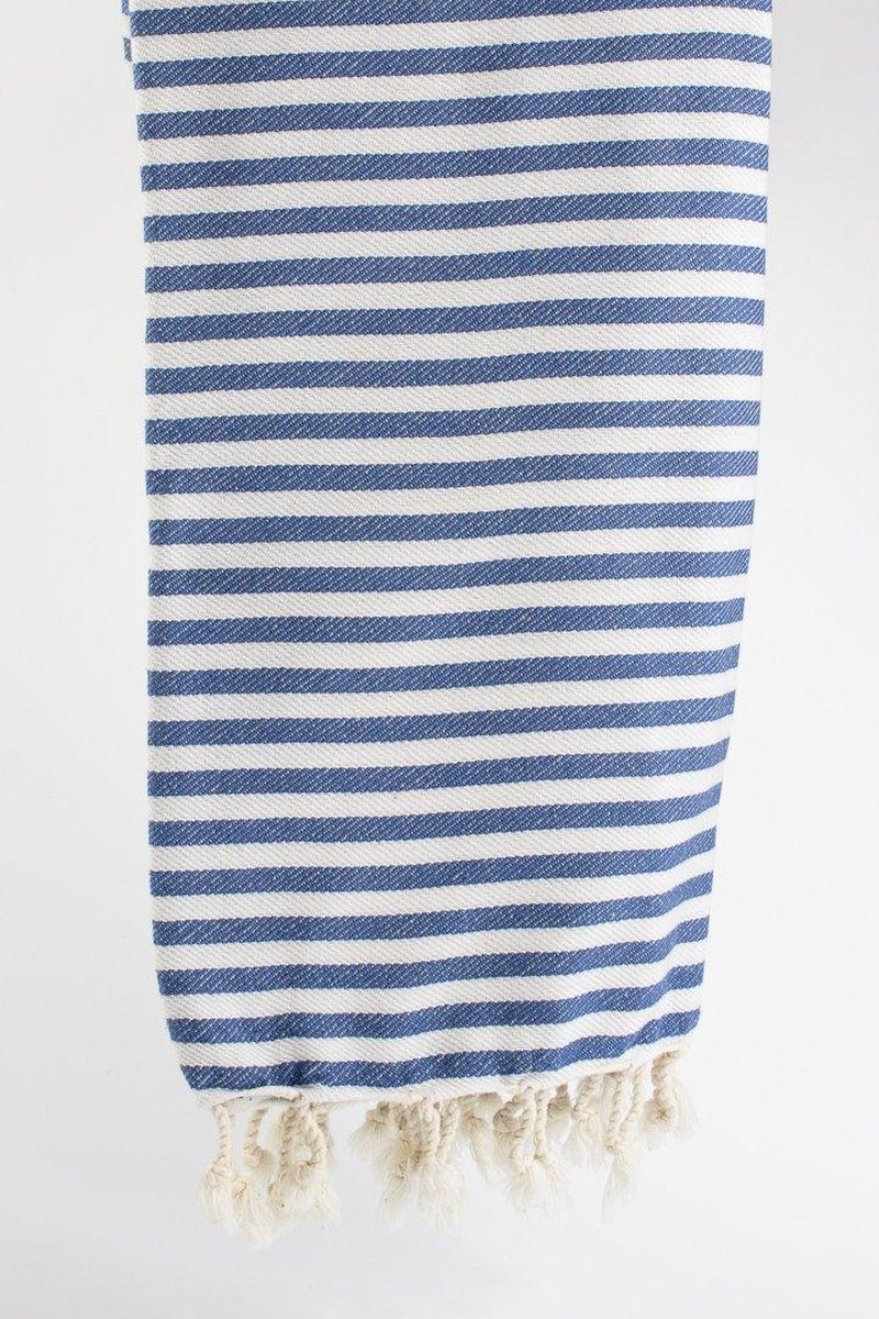Knidos– Turkse hamamdoek – 100x180 cm – katoen – licht & sneldrogend – blauw