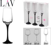 LAV Champagneglazen Black, 3-delige set