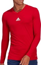 adidas Team Base Longsleeve Heren Sportshirt - Maat S  - Mannen - Rood/Wit