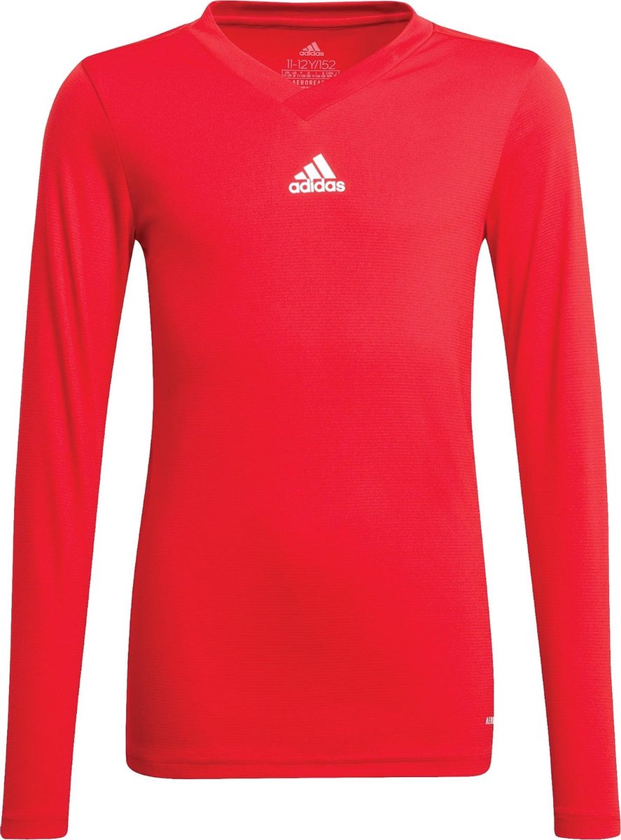 adidas Team Base Longsleeve Junior  Sportshirt - Maat 140  - Unisex - Rood/Wit