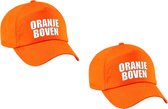 4x stuks nederland fan cap / pet - oranje boven - volwassenen - EK / WK - Holland supporter petje / kleding