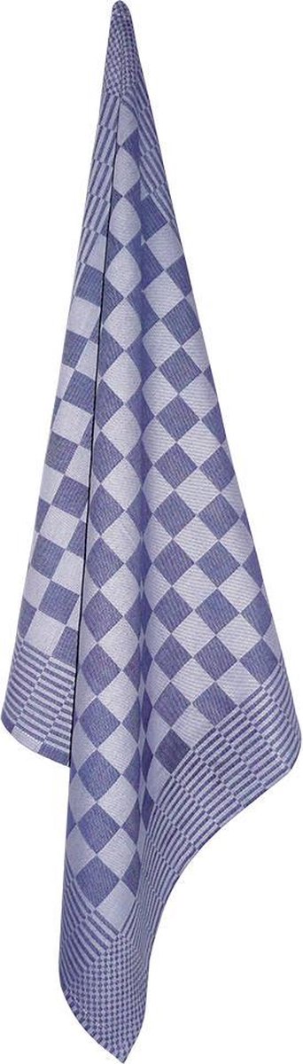 Treb Horecalinnen Theedoeken 6 Stuks Blauw en Wit Geblokt 65x65cm - Treb WS