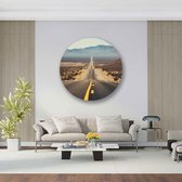 KEK Original - Natuur Route 66  - wanddecoratie - 40 cm diameter - muurdecoratie - Plexiglas 5mm - Acrylglas - Schilderij- Muurcircel