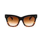 Vlinder Zonnebril Dames – UV400 - Groot frame met Panterprint  - Zwart/Bruin