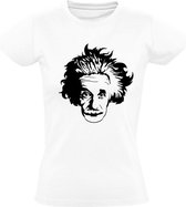Einstein Dames t-shirt | natuurkunde | slim | hoogbegaafd | intelligentie | Wit