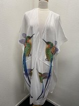 Sunset Fashion - omslagsjaal - wit met vogelprint