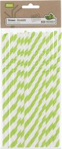 Papieren rietjes buigbaar - 40 stuks - groen