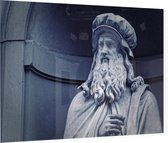 Standbeeld van Leonardo da Vinci in Florence - Foto op Plexiglas - 90 x 60 cm