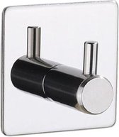 Muller Best RVS handdoekhaakjes zelfklevend vierkant chroom - 4 stuks