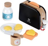 Klein Toys Electrolux broodrooster - incl. diverse ontbijt accessoires - hout van duurzame, gecertificeerde bosbouw - zwart