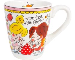 foto van Blond Amsterdam Even Bijkletsen mok 350 ml - roze rand
