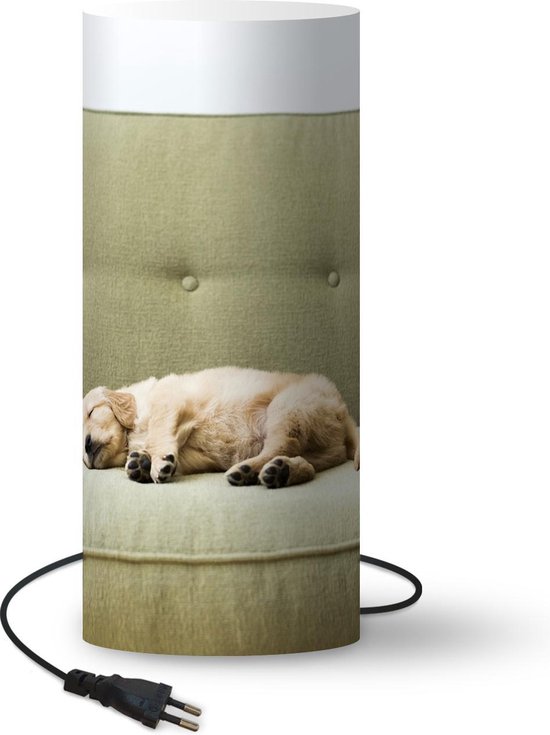 Lamp Honden Slapende puppy op de bank 54 cm hoog Ø23 cm