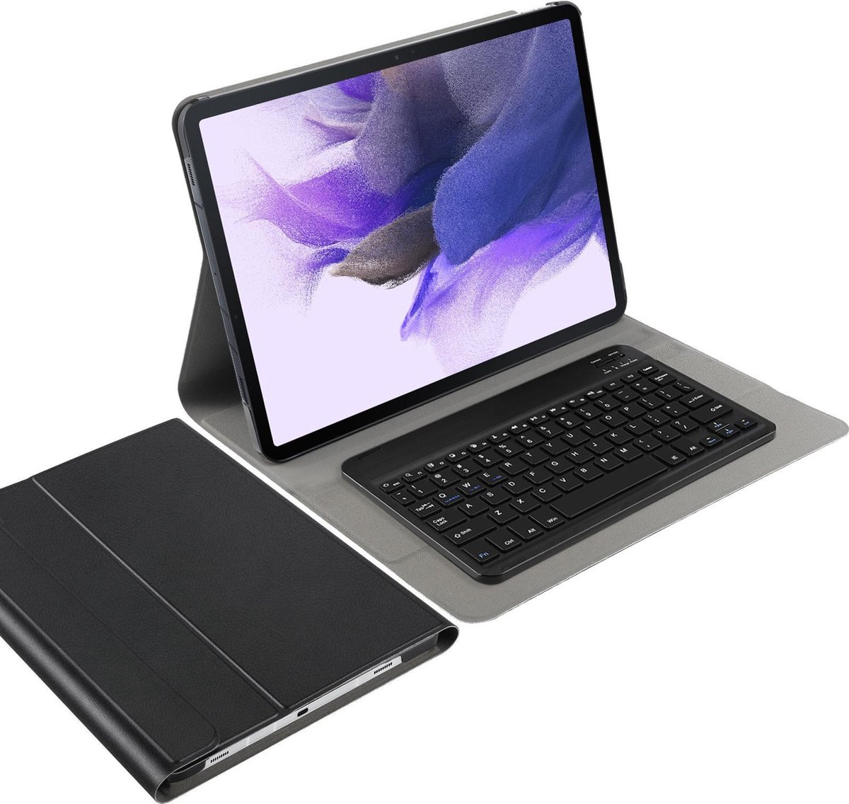 Cazy tablet Hoes met Toetsenbord geschikt voor Samsung Galaxy Tab S7 FE - QWERTY Bluetooth Keyboard Case - Zwart