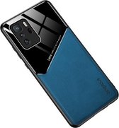 Voor Xiaomi Redmi Note 10 Pro 5G All-inclusive leer + beschermhoes van organisch glas met metalen ijzeren plaat (blauw)