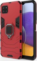 Samsung Galaxy A22 5G Shockproof Hybride Backcover Met Kickstand Rood