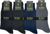 Heren sokken - 2 paar - dunne sokken - 100% katoen - Egyptische katoen - naadloos - donker blauw - heren maat 43/46