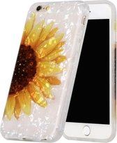 Shell-textuurpatroon TPU-schokbestendige beschermhoes met volledige dekking voor iPhone 6 en 6s (gele zonnebloem)