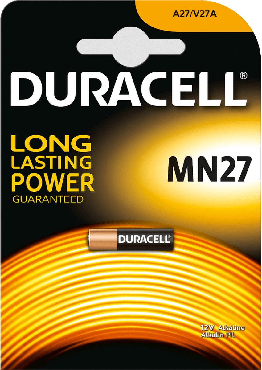 Caius Hub Afslachten Duracell MN27 - GP27A - A27 - L828 12V alkaline batterij - 1 stuk | bol.com