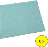Lot 6 individuele tafelkleed turquoise kleur 30x45cm