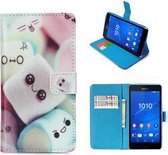 Sony Xperia M4 Aqua Hoesje Wallet Case Snoepjes