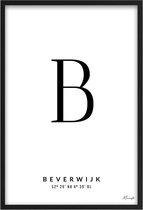 Poster Letter B Beverwijk A4 - 21 x 30 cm (Exclusief Lijst)