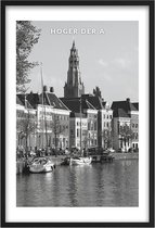 Poster Hoge der A Groningen - A4 - 21 x 30 cm - Inclusief lijst (Zwart Aluminium)