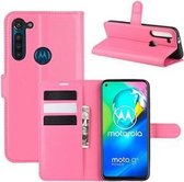 Motorola Moto G8 Power Hoesje Wallet Case Roze