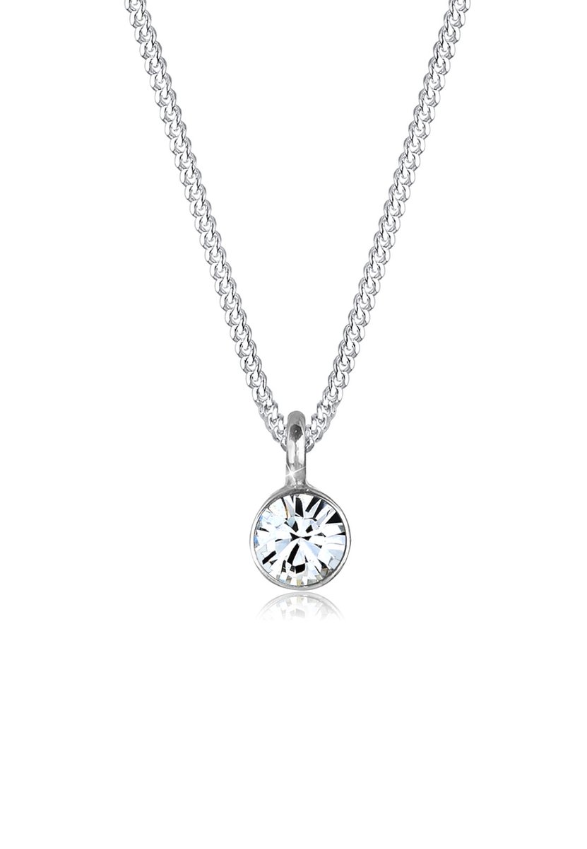 Elli Halsketting Solitaire met Kristal 925 Sterling Zilver